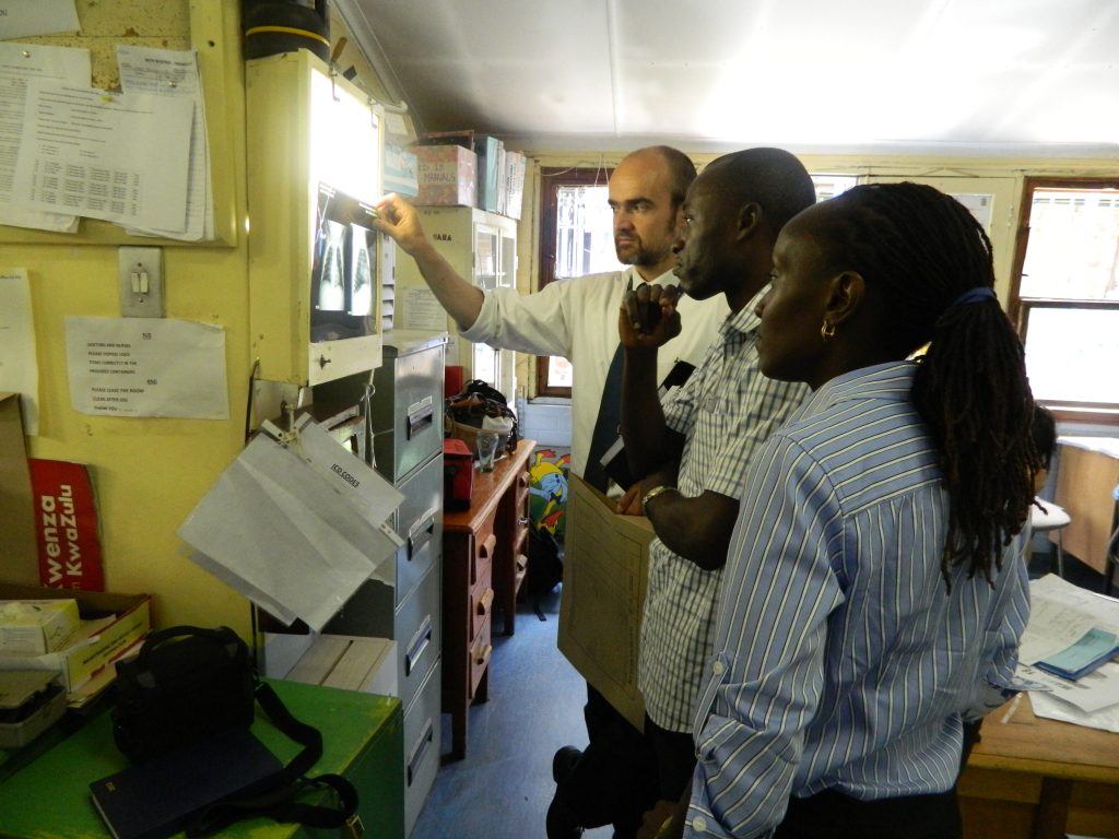 Scientists examine chest x-ray