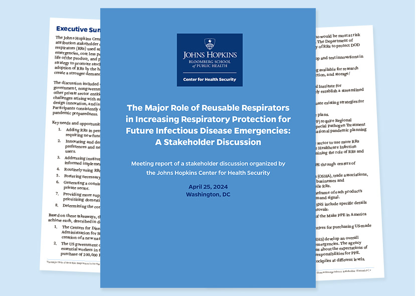 New & Noteworthy, The Major Role of Reusable Respirators in Increasing Respiratory Protection for Future Infectious Disease Emergencies: A Stakeholder Discussion