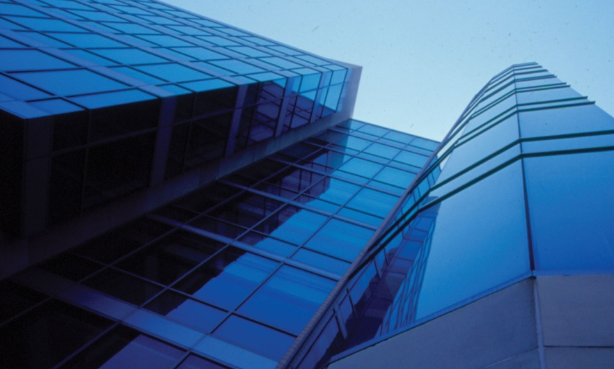 exterior of building from the Monument Street side looking up