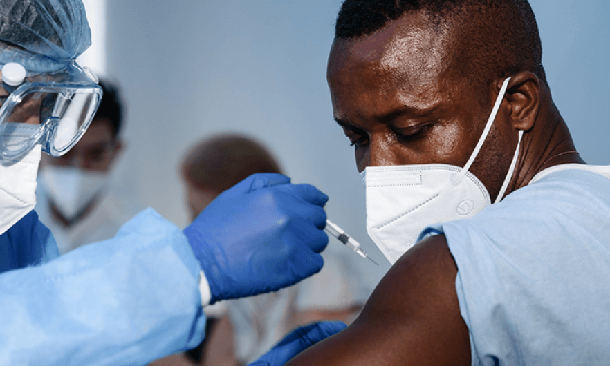 Patient receiving an injection