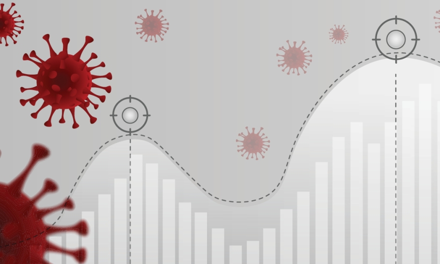 graph showing increases in coronavirus infections