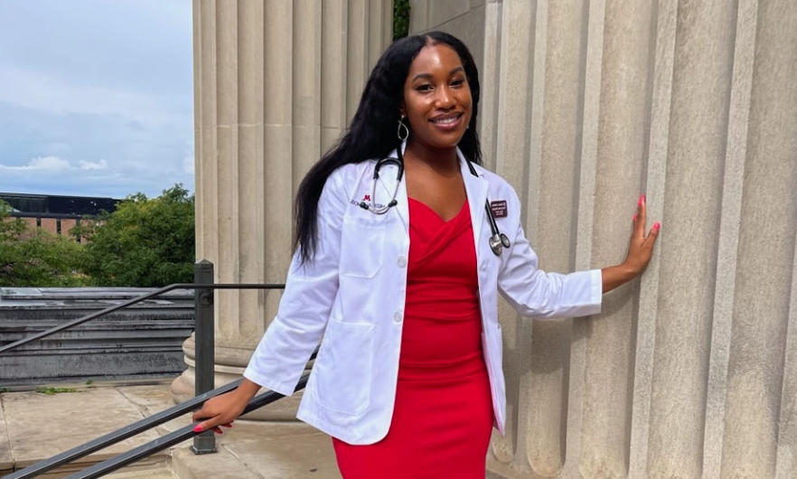 Female African American medical student