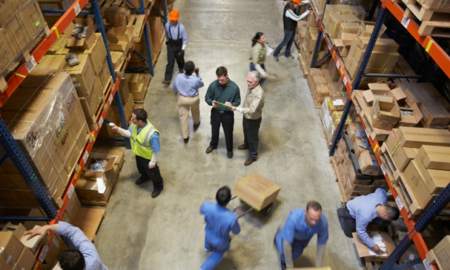 Workers in warehouse