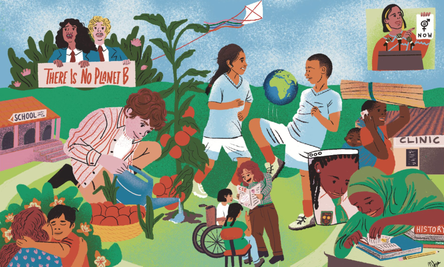 2nd Lancet Commission on Adolescent Health and Wellbeing Illustration of adolescents participating in various activities