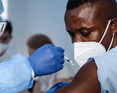 Patient receiving an injection