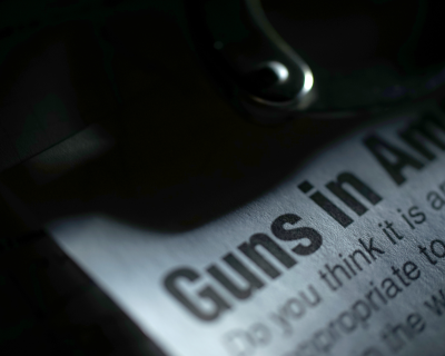 Headline reading guns in america