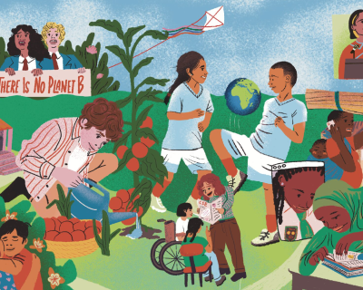 Illustration of adolescents participating in various activities