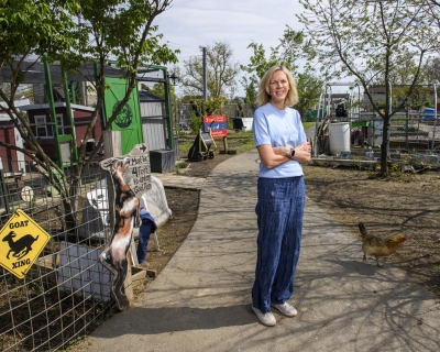 Kristin Mmari in Baltimore City greened lot