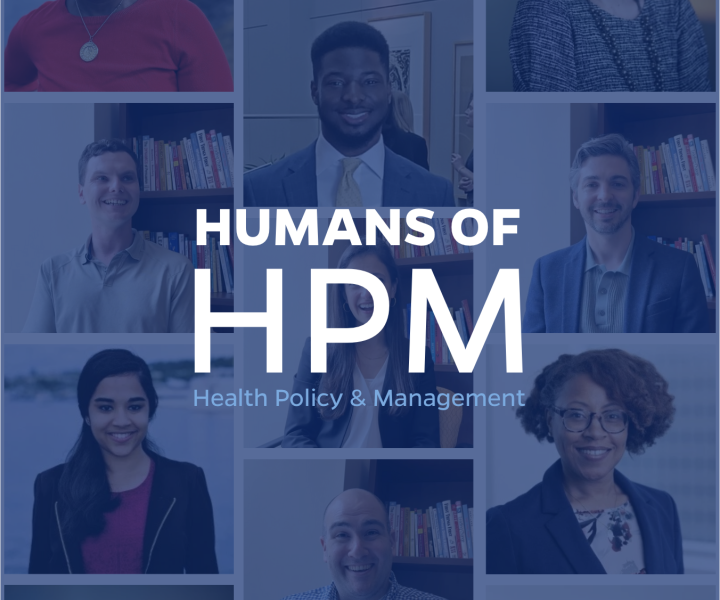 A collage of HPM affiliates behind a dark blue overlay with the Humans of HPM logo on top