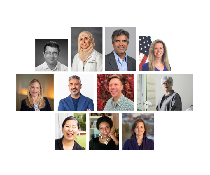 A collage of headshots of the 2024 alumni award winners