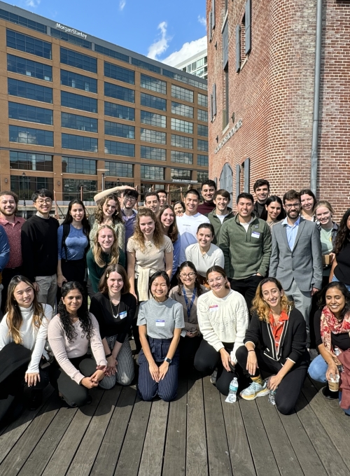 Group of MMI PhD students outside in Fells Point, Baltimore, Maryland