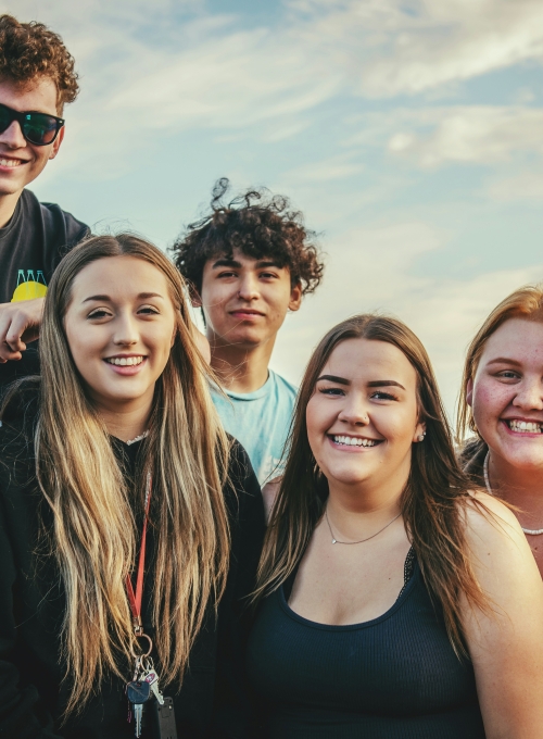 Group of smiling friends
