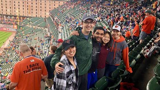 Davis Lab team at an Orioles game