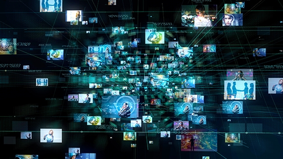 montage of digital screens