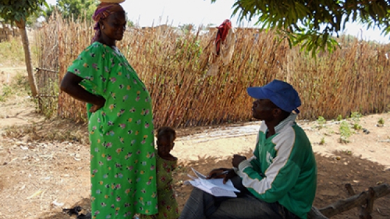 pregnant mother being interviewed