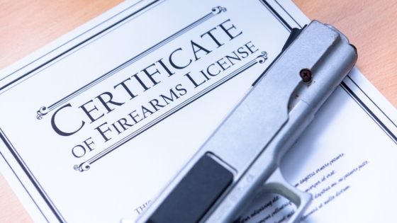Firearm Purchaser Licensing Certificate with handgun