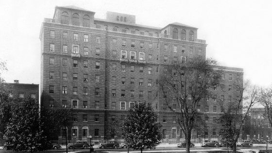 Black and white photograph of the Hampton House