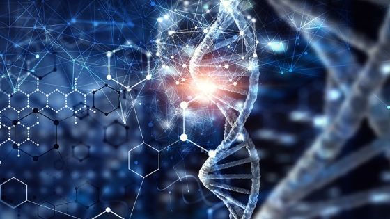 Opportunities and risks in the life sciences, Biotechnology digital background, by Sergey Nivens