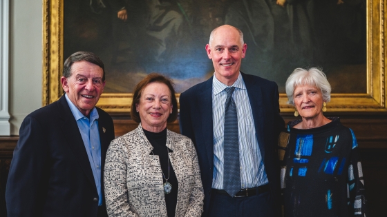 Ed and Kathy Ludwig with Epidemiology Professor Joe Amon and Dean MacKenzie