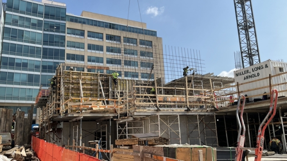 From South Building's ground floor looking north to the Wolfe Building From South Building's ground floor looking north to the Wolfe Building