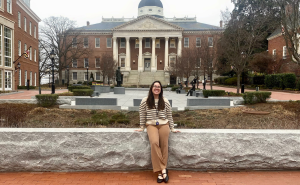 Alea Lopez stands in front of the Maryland State House in Annapolis 