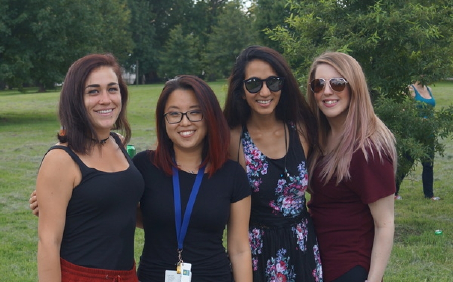 BMB students outdoors in a field BMB students outdoors in a field