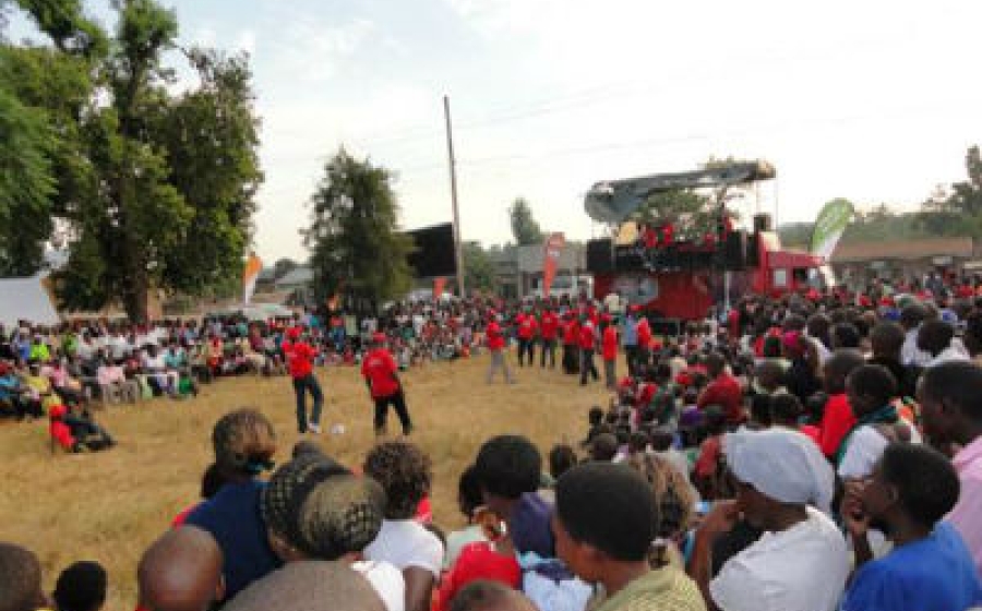 Stylish van at soccer game