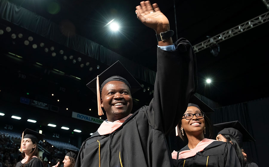 Students at graduation 