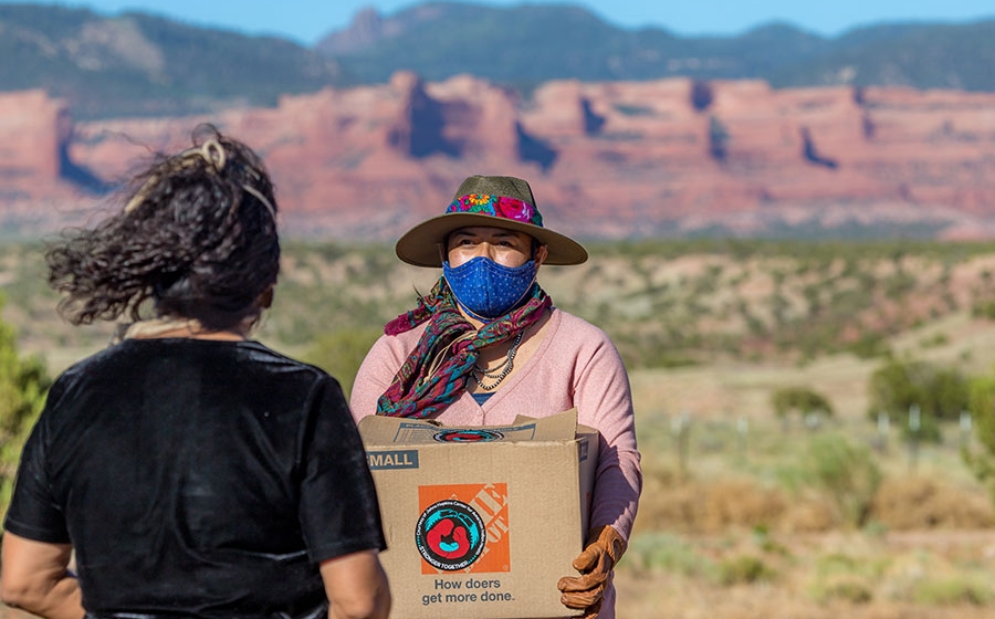 Person providing supplies.