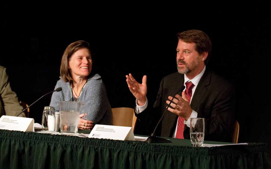 Photo of Orin Levine and Anna Durbin on the faculty panel