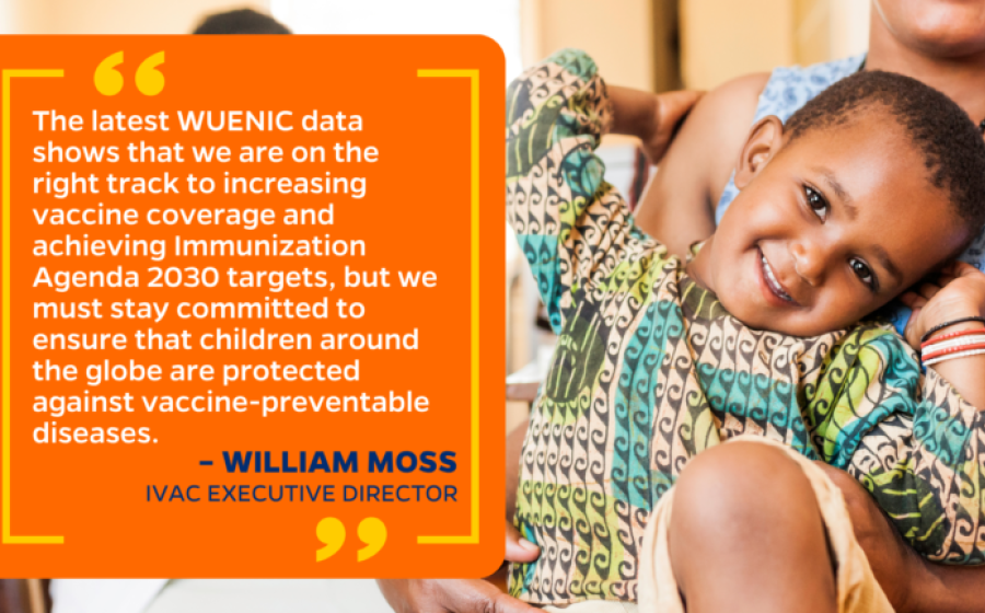 Quote by William describing how vaccine coverage is on the right track.