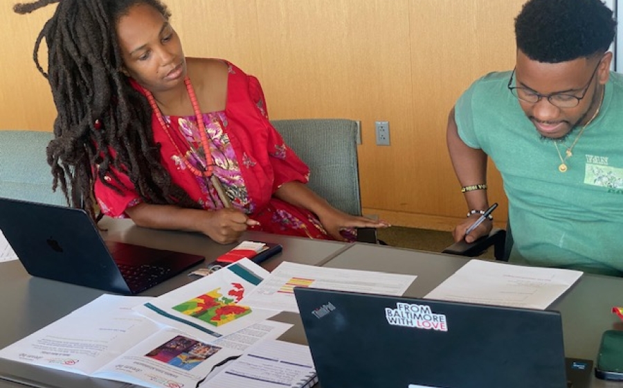 2023 Bunting Fellows, Olu Butterfly (Left) and Russell Bunn (Right).