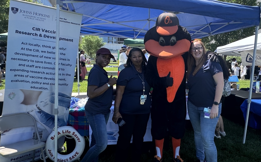 CIR staff and Orioles mascot