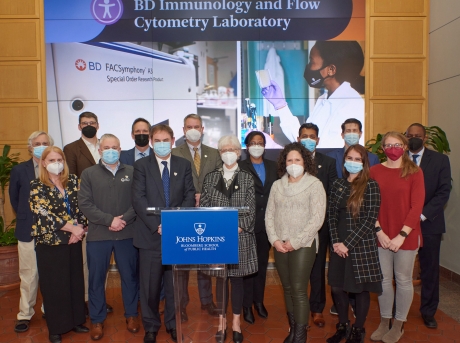 Group gathered at BD event Full group at BD celebration event in March 2022