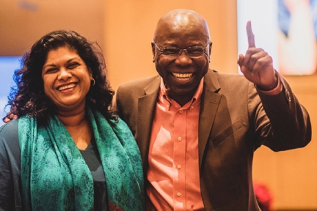 Weeraratna and Mensa-Wilmot at December '22 McMacken Lecture BMB Chair Weeraratna and alum Mensa-Wilmot celebrate McMacken legacy