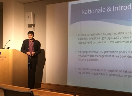 Haris Ahmad presenting his thesis