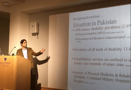 Naveed Ahmed presenting thesis