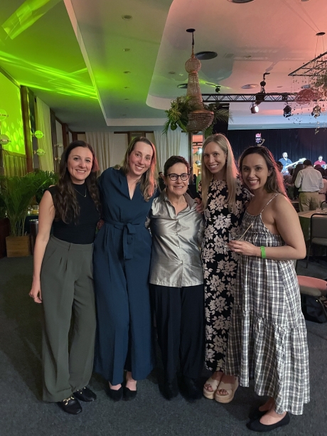 Jess Atwell with Ruth Karron and PAVE Scholars