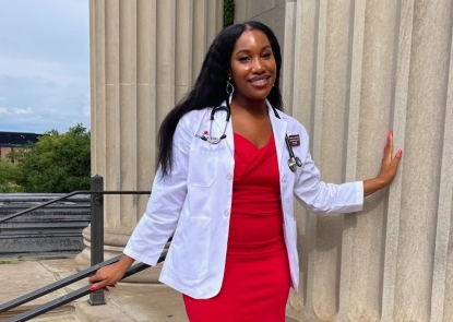 Female African American medical student