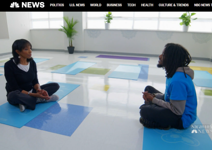 Interview in yoga studio