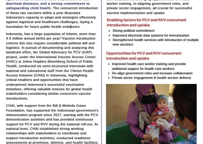 Thumnail of case study publication detailing how to improve access to PCV and RVV vaccines