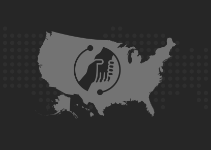 Graphic of U.S. map and state advocacy resources icon